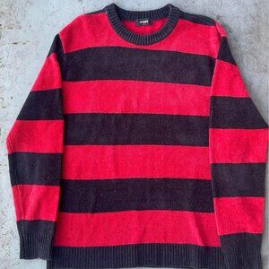 00s Y2K HIT MAKER Corduroy Border Knit-like Long Sleeve T-Shirt